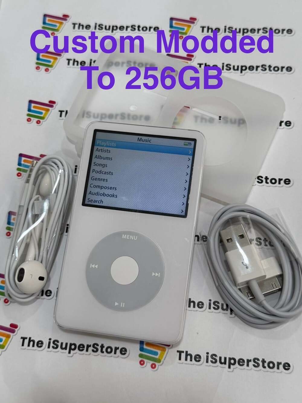 Apple iPod Classic 5th Gen 256GB White SSD Upgrade 1 YR CPS warranty
